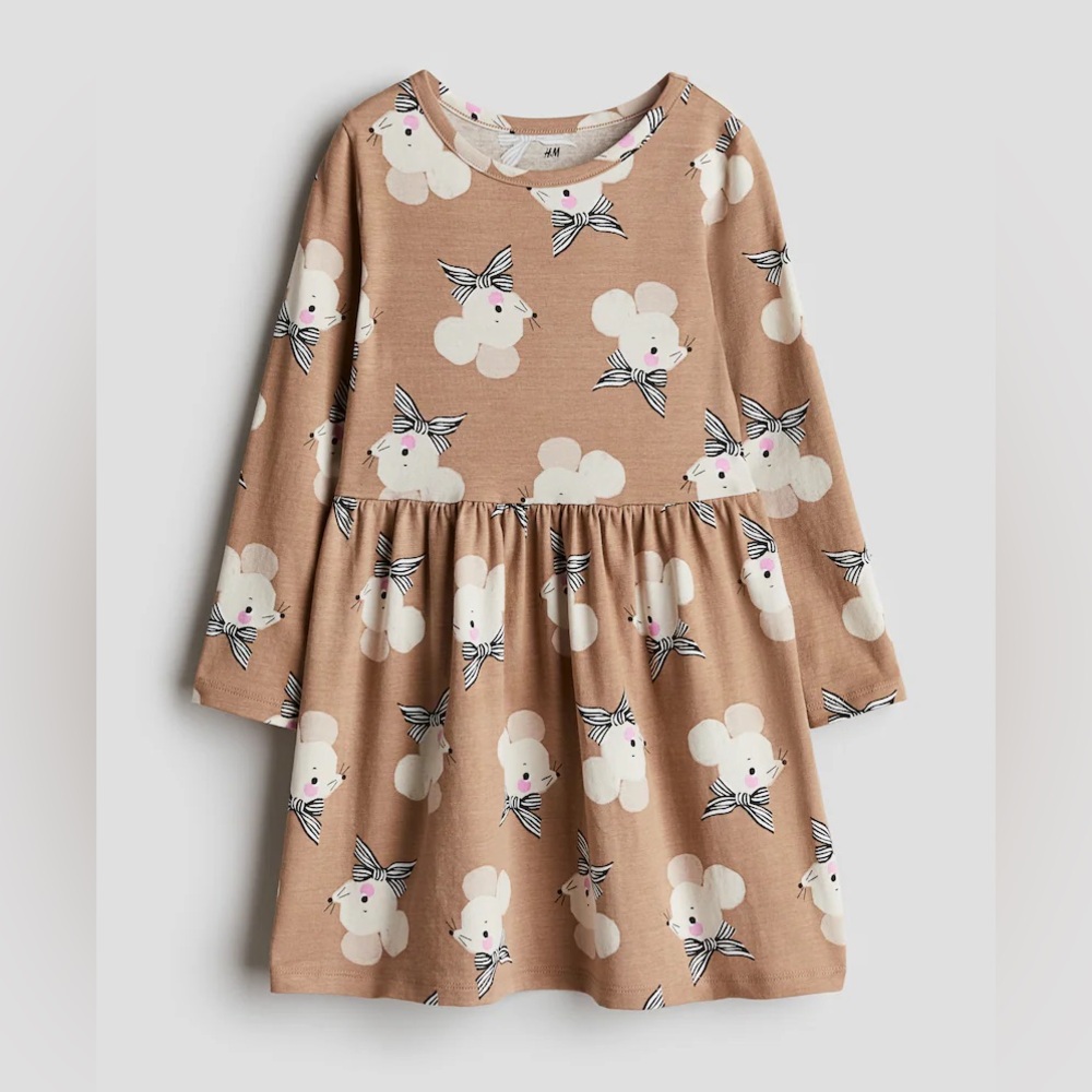 H&M. Cotton Mouse w/Bow Dress. Size 6X/7.